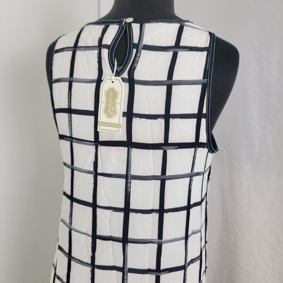 Mudpie Women's Black White Gray Dress Rosie Shift NEW NWT Sz S Small Sleeveless - Picture 4 of 6